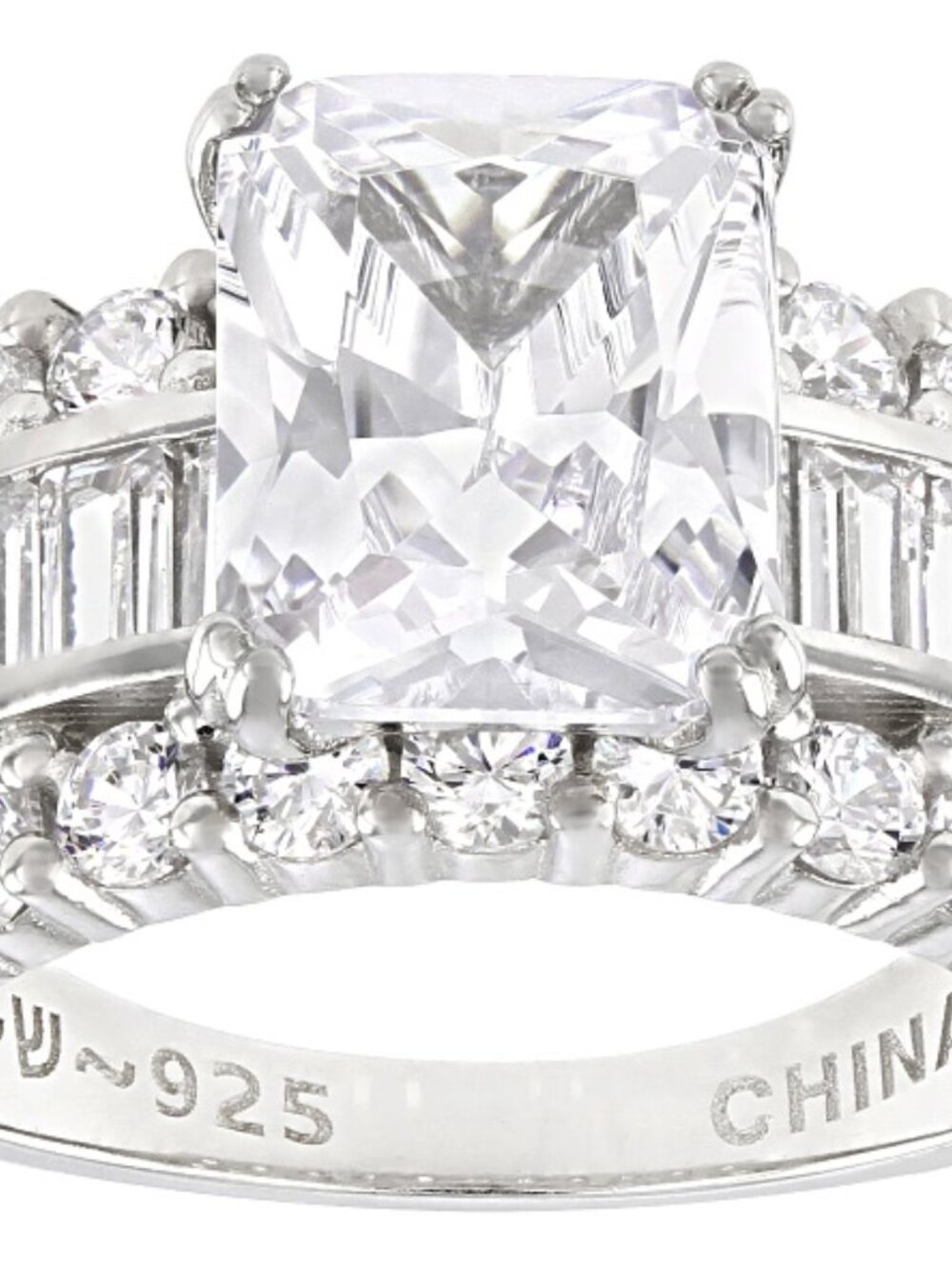 Bella Luce Platinum Plated Center Design Ring 8.48ctw. Size 10